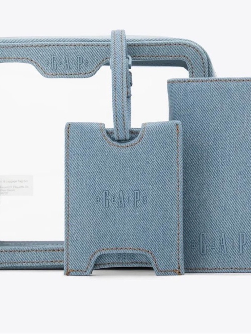 Gap x BÉIS The Passport & Luggage Tag Set in Denim Blue - Picture 5 of 8